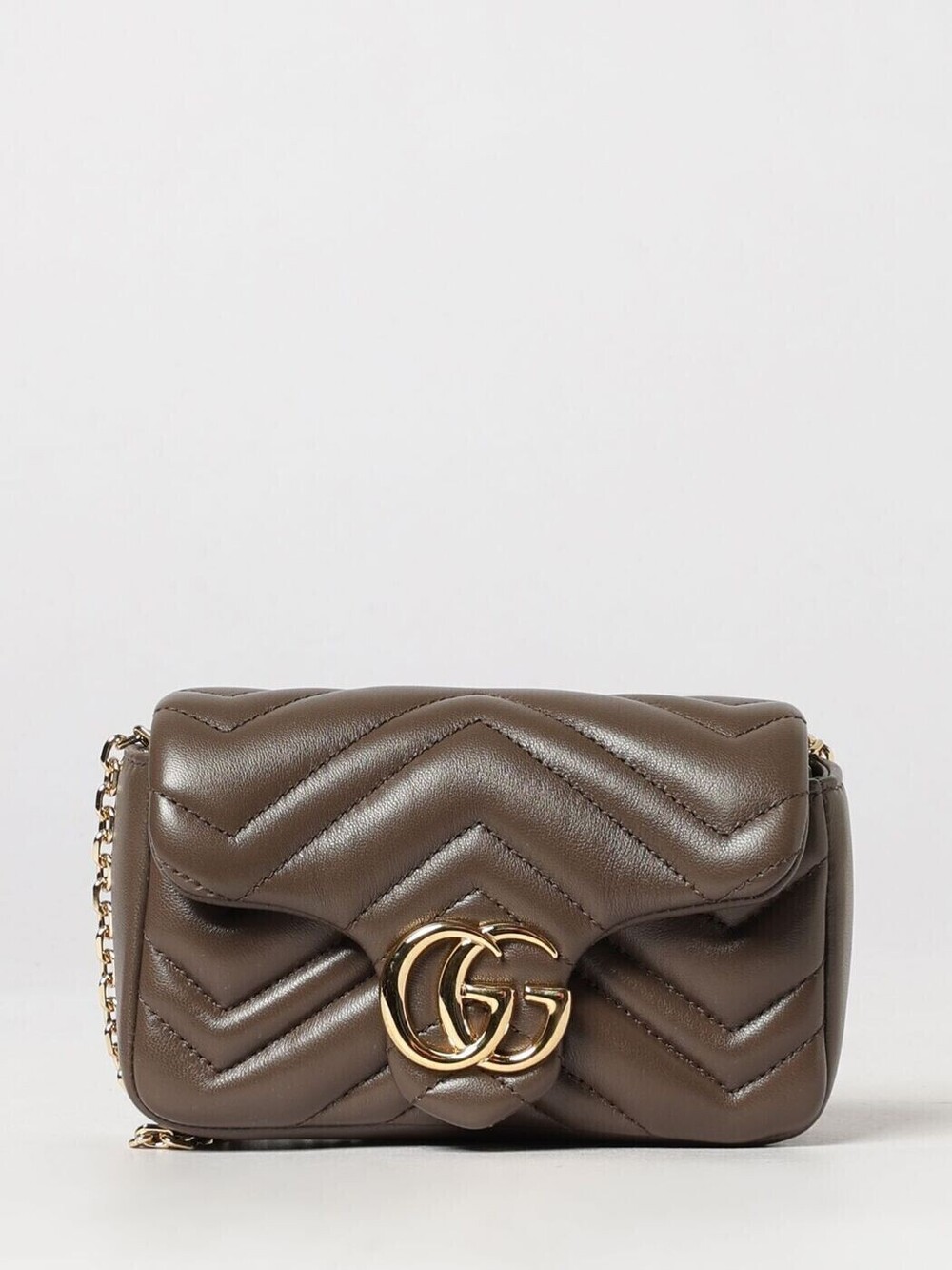 Gucci Vintage Interlocking G Crossbody Leather Shoulder Bag Brown